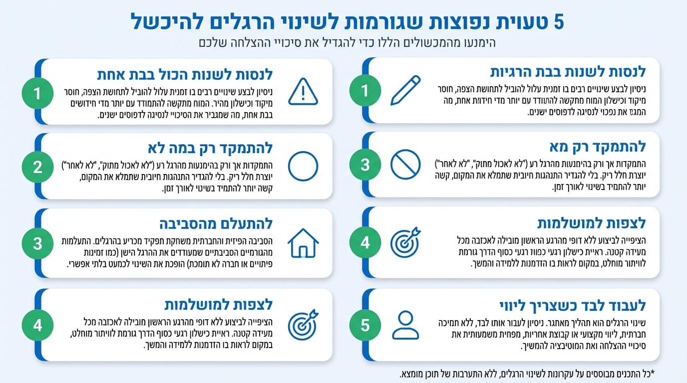 טעויות נפוצות בשינוי הרגלים וכיצד להימנע מהן